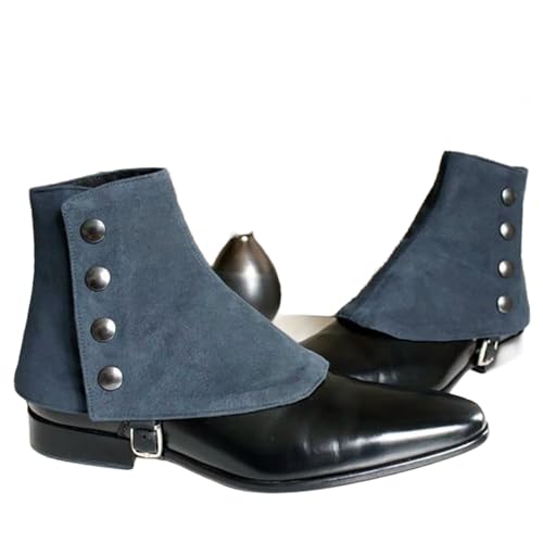 JIULINGHOU Mittelalterliche Piraten-Stiefelüberzüge, PU-Wildleder, gefrostet, kurze Gamaschen, Wikinger-Krieger, Retro-Schuhe von JIULINGHOU
