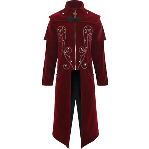 JIULINGHOU Mittelalterliche Renaissance Gothic Gehrock Steampunk Viktorianische Jacke Halloween Anzug JIULINGHOU Mittelalterliche Renaissance Gothic Gehrock Steampunk Viktorianische Jacke Halloween Anzug von JIULINGHOU
