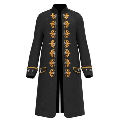 JIULINGHOU Mittelalterliche Steampunk-Jacken für Herren, Retro-Uniform, Bühnenauftritt, Halloween-Kostüm von JIULINGHOU