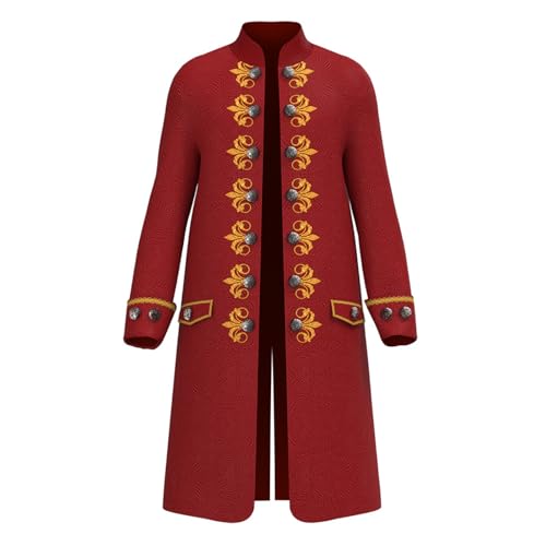 JIULINGHOU Mittelalterliche Steampunk-Jacken für Herren, Retro-Uniform, Bühnenauftritt, Halloween-Kostüm von JIULINGHOU