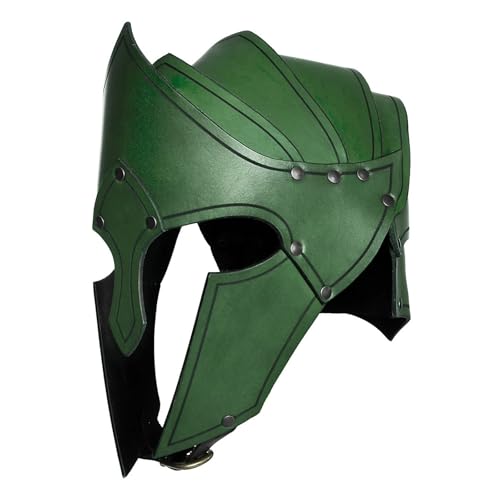 JIULINGHOU Mittelalterlicher römischer Soldatenhelm, Retro, Wikinger, Ritter, Leder, Casque, Halloween, Cosplay, Kopfbedeckung, Grün JIULINGHOU Mittelalterlicher römischer Soldatenhelm, Retro, Wikinger, Ritter, Leder, Casque, Halloween, Cosplay, Kopfbedeckung, Grün von JIULINGHOU