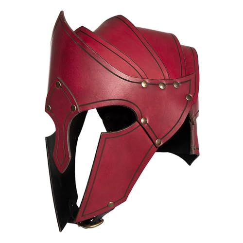 JIULINGHOU Mittelalterlicher römischer Soldatenhelm, Retro, Wikinger, Ritter, Leder, Casque, Halloween, Cosplay, Kopfbedeckung, Rot JIULINGHOU Mittelalterlicher römischer Soldatenhelm, Retro, Wikinger, Ritter, Leder, Casque, Halloween, Cosplay, Kopfbedeckung, Rot von JIULINGHOU