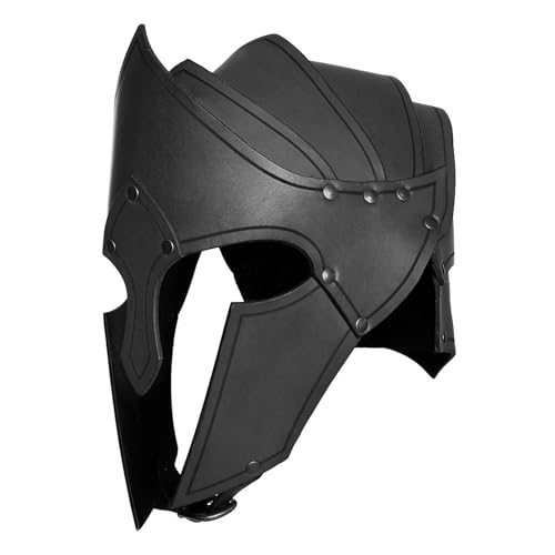 JIULINGHOU Mittelalterlicher römischer Soldatenhelm, Retro, Wikinger, Ritter, Leder, Casque, Halloween, Cosplay, Kopfbedeckung, Schwarz JIULINGHOU Mittelalterlicher römischer Soldatenhelm, Retro, Wikinger, Ritter, Leder, Casque, Halloween, Cosplay, Kopfbedeckung, Schwarz von JIULINGHOU