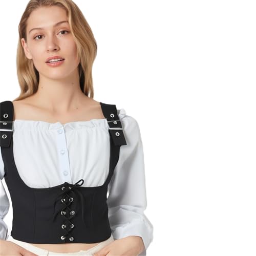 JIULINGHOU Renaissance-Bluse Langarm Schulterfrei Mittelalter Pirat Kostüm Shirts Boho Top von JIULINGHOU