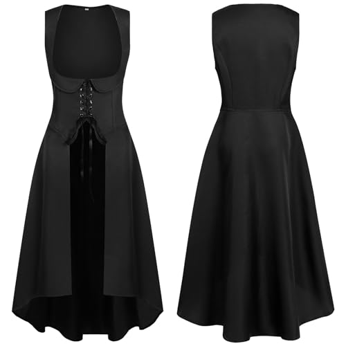JIULINGHOU Renaissance-Kleid für Damen, Schnürung, Cottagecore, ärmellos, langes Kleid, Mittelalter-Kostüm JIULINGHOU Renaissance-Kleid für Damen, Schnürung, Cottagecore, ärmellos, langes Kleid, Mittelalter-Kostüm von JIULINGHOU