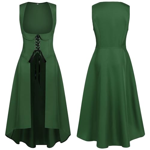 JIULINGHOU Renaissance-Kostüm für Damen, mittelalterliches Feenkleid, Korsett, Bauer, Halloween von JIULINGHOU