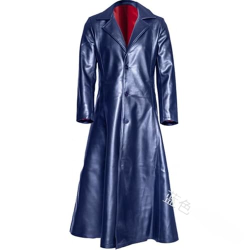 JIULINGHOU Retro-Leder-Trenchcoat, Vintage, lange Mäntel, Steampunk, Gothic, Jacke, Overcoat, Windbreaker, Overcoat JIULINGHOU Retro-Leder-Trenchcoat, Vintage, lange Mäntel, Steampunk, Gothic, Jacke, Overcoat, Windbreaker, Overcoat von JIULINGHOU