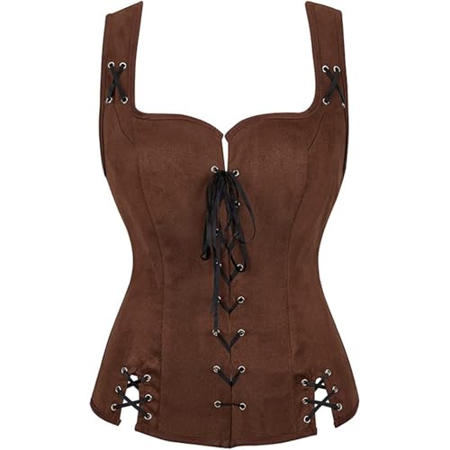 JIULINGHOU Unisex Erwachsene Mittelalter Renaissance Weste Kostüm Piraten Kostüm Gothic Wikinger Steampunk Weste von JIULINGHOU
