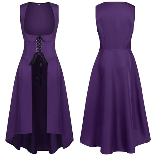 JIULINGHOU Viktorianisches Damenkleid, Renaissance-Kostüm, Gothic-Hexenkleid, mittelalterliches Hochzeitskleid von JIULINGHOU