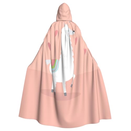 JIUTY Alpakas-Druck, Maskerade für Erwachsene, wirtschaftlicher Kapuzenumhang, 140 cm lang, perfekt für Halloween-Partys, Tänze von JIUTY