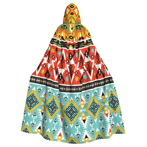 JIUTY Böhmischer Feder-Druck, Erwachsenenumhang mit Kapuze, 140 cm lang, perfekt für Halloween-Partys, Tänze JIUTY Böhmischer Feder-Druck, Erwachsenenumhang mit Kapuze, 140 cm lang, perfekt für Halloween-Partys, Tänze von JIUTY