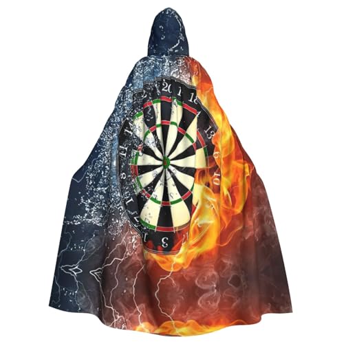 JIUTY Dartscheiben-Druck, Maskerade, wirtschaftlicher Kapuzenumhang für Erwachsene, 140 cm lang, perfekt für Halloween-Partys, Tänze von JIUTY