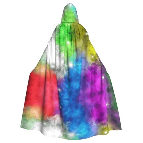 JIUTY Farbenfroher Wolkendruck-Maskerade, wirtschaftlicher Kapuzenumhang für Erwachsene, 140 cm lang, perfekt für Halloween-Partys, Tänze JIUTY Farbenfroher Wolkendruck-Maskerade, wirtschaftlicher Kapuzenumhang für Erwachsene, 140 cm lang, perfekt für Halloween-Partys, Tänze von JIUTY