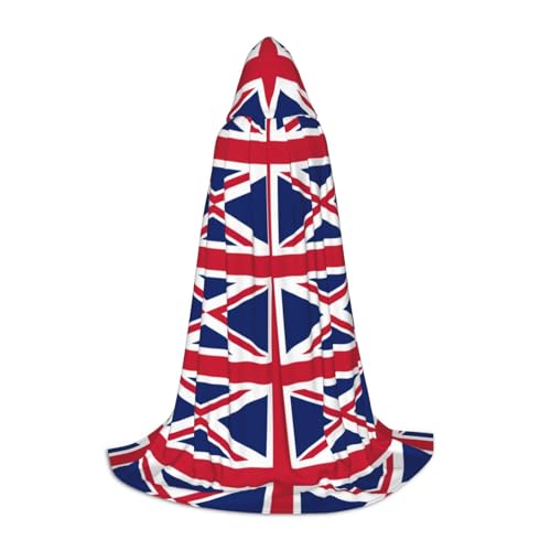 JIUTY Halloween-Kapuzenpullover mit britischer Flagge, Cosplay, Party-Requisiten, Kapuzenumhang, Karnevals-Zubehör für Party von JIUTY