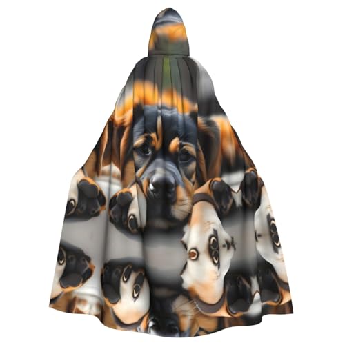 JIUTY Hunde-Maskerade mit Pfotenabdruck, für Erwachsene, wirtschaftlicher Umhang mit Kapuze, 140 cm lang, perfekt für Halloween-Partys, Tänze von JIUTY