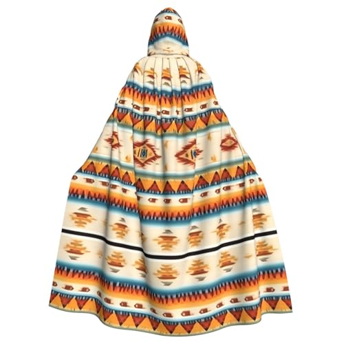 JIUTY Indianer-Druck, Maskerade, wirtschaftlicher Kapuzenumhang für Erwachsene, 140 cm lang, perfekt für Halloween-Partys, Tänze von JIUTY
