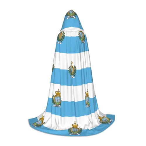 JIUTY Kapuzenumhang mit Flagge von San Marino, Halloween, Cosplay, Party-Requisiten, Kapuzenumhang, Karnevals-Zubehör für Party von JIUTY