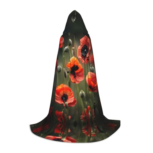JIUTY Kapuzenumhang mit Mohnblumen, Halloween, Cosplay, Party-Requisiten, Kapuzenumhang, Karnevals-Zubehör für Party JIUTY Kapuzenumhang mit Mohnblumen, Halloween, Cosplay, Party-Requisiten, Kapuzenumhang, Karnevals-Zubehör für Party von JIUTY