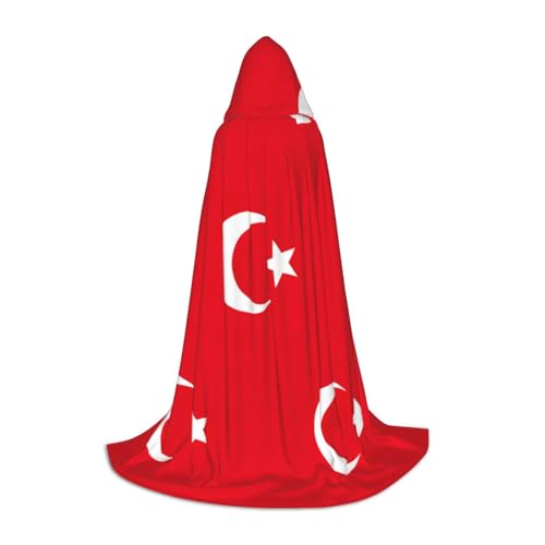 JIUTY Kapuzenumhang mit der Flagge der Türkei, Halloween, Cosplay, Party-Requisiten, Kapuzenumhang, Karnevals-Zubehör für Party JIUTY Kapuzenumhang mit der Flagge der Türkei, Halloween, Cosplay, Party-Requisiten, Kapuzenumhang, Karnevals-Zubehör für Party von JIUTY