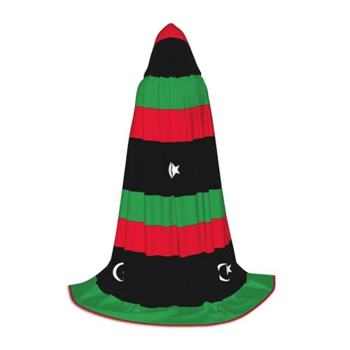 JIUTY Kapuzenumhang mit libyscher Flagge, Halloween, Cosplay, Party-Requisiten, Kapuzenumhang, Karneval, Accessoire für Party von JIUTY