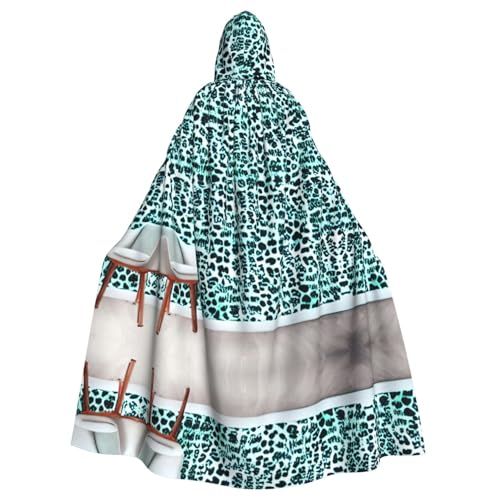 JIUTY Leopardenmuster Tapetendruck, Maskerade, wirtschaftlicher Kapuzenumhang für Erwachsene, 140 cm lang, perfekt für Halloween-Partys, Tänze JIUTY Leopardenmuster Tapetendruck, Maskerade, wirtschaftlicher Kapuzenumhang für Erwachsene, 140 cm lang, perfekt für Halloween-Partys, Tänze von JIUTY