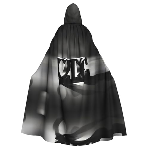 JIUTY Maskerade mit Liebesschriftdruck, für Erwachsene, wirtschaftlicher Kapuzenumhang, 140 cm lang, perfekt für Halloween-Partys, Tänze von JIUTY