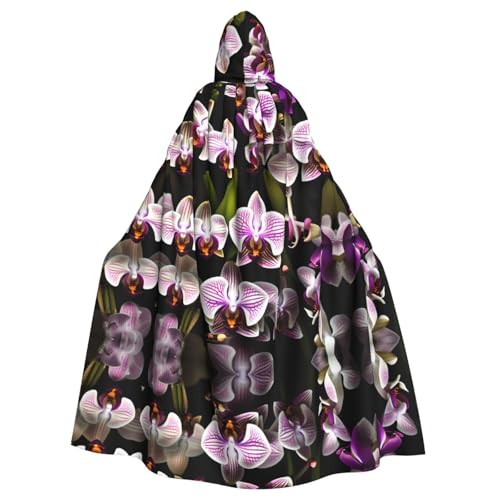 JIUTY Maskerade mit Orchideen-Druck, für Erwachsene, wirtschaftlicher Kapuzenumhang, 140 cm lang, perfekt für Halloween-Partys, Tänze JIUTY Maskerade mit Orchideen-Druck, für Erwachsene, wirtschaftlicher Kapuzenumhang, 140 cm lang, perfekt für Halloween-Partys, Tänze von JIUTY
