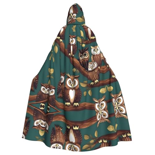 JIUTY Maskerade mit magischem Eulendruck, wirtschaftlicher Kapuzenumhang für Erwachsene, 140 cm lang, perfekt für Halloween-Partys, Tänze JIUTY Maskerade mit magischem Eulendruck, wirtschaftlicher Kapuzenumhang für Erwachsene, 140 cm lang, perfekt für Halloween-Partys, Tänze von JIUTY