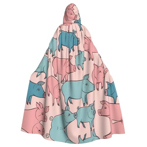 JIUTY Maskerade mit niedlichem Schweinemuster, wirtschaftlicher Kapuzenumhang für Erwachsene, 140 cm lang, perfekt für Halloween-Partys, Tänze JIUTY Maskerade mit niedlichem Schweinemuster, wirtschaftlicher Kapuzenumhang für Erwachsene, 140 cm lang, perfekt für Halloween-Partys, Tänze von JIUTY