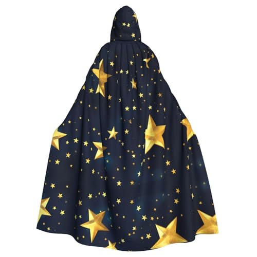 JIUTY Maskerade mit östlichem Sternmuster, Erwachsenen-Umhang mit Kapuze, 140 cm lang, perfekt für Halloween-Partys, Tänze von JIUTY