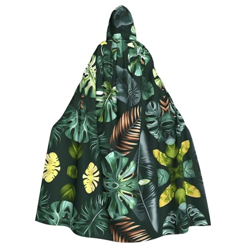 JIUTY Maskerade mit tropischen Blättern, wirtschaftlicher Kapuzenumhang für Erwachsene, 140 cm lang, perfekt für Halloween-Partys, Tänze JIUTY Maskerade mit tropischen Blättern, wirtschaftlicher Kapuzenumhang für Erwachsene, 140 cm lang, perfekt für Halloween-Partys, Tänze von JIUTY