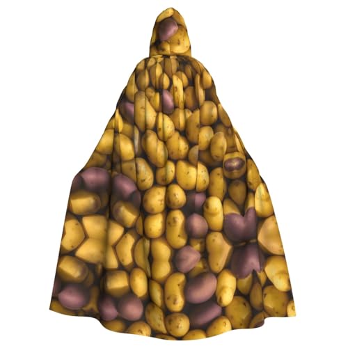JIUTY Maskerade mit vielen Kartoffeln, wirtschaftlicher Kapuzenumhang für Erwachsene, 140 cm lang, perfekt für Halloween-Partys, Tänze von JIUTY