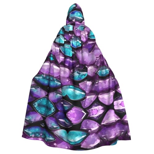 JIUTY Meerjungfrauen-Maskerade, pastellrosa, violett, Aqua-Druck, für Erwachsene, wirtschaftlicher Kapuzenumhang, 140 cm lang, perfekt für Halloween-Partys, Tänze von JIUTY