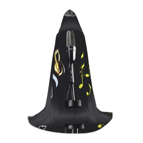 JIUTY Mikrofon mit Musiknoten, Halloween, Kapuzenpullover, Robe, Cosplay, Party-Requisiten, Kapuzenumhang, Karneval, Accessoire für Party JIUTY Mikrofon mit Musiknoten, Halloween, Kapuzenpullover, Robe, Cosplay, Party-Requisiten, Kapuzenumhang, Karneval, Accessoire für Party von JIUTY