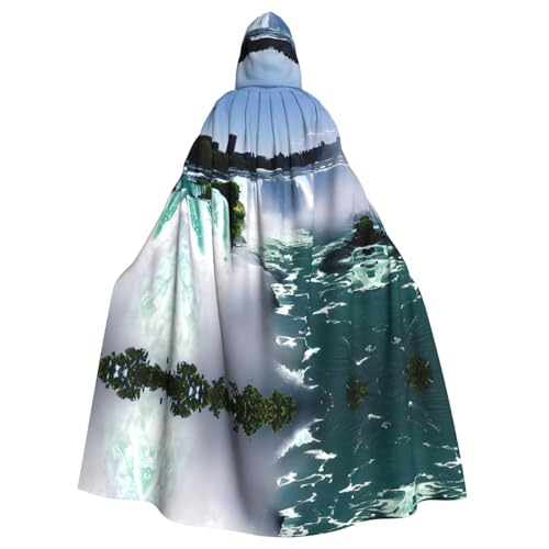 JIUTY Niagara Herbst-Druck-Maskerade, wirtschaftlicher Kapuzenumhang für Erwachsene, 140 cm lang, perfekt für Halloween-Partys, Tänze von JIUTY