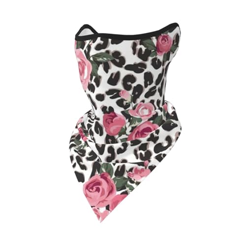 JIUTY Niedlicher rosa Rosen-Mix Leopardenmuster Gesichtsbedeckung Schal Atmungsaktiv für Laufen Camping Klettern JIUTY Niedlicher rosa Rosen-Mix Leopardenmuster Gesichtsbedeckung Schal Atmungsaktiv für Laufen Camping Klettern von JIUTY