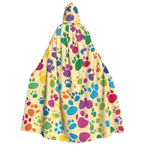 JIUTY Pfotenabdruck-Maskerade, Erwachsenen-Umhang mit Kapuze, 140 cm lang, perfekt für Halloween-Partys, Tänze JIUTY Pfotenabdruck-Maskerade, Erwachsenen-Umhang mit Kapuze, 140 cm lang, perfekt für Halloween-Partys, Tänze von JIUTY