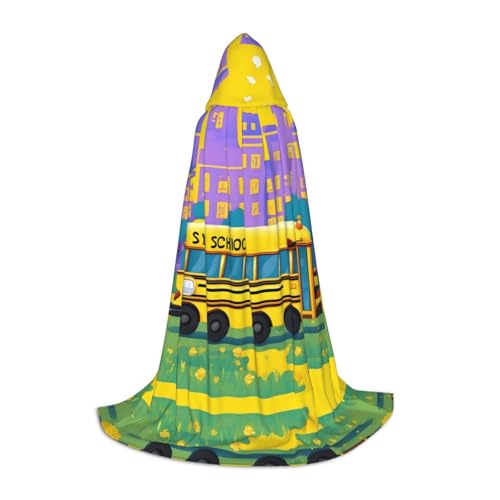 JIUTY Schulbus, Halloween, Kapuzenpullover, Robe, Cosplay, Party-Requisiten, Kapuzenumhang, Karneval, Accessoire für Party JIUTY Schulbus, Halloween, Kapuzenpullover, Robe, Cosplay, Party-Requisiten, Kapuzenumhang, Karneval, Accessoire für Party von JIUTY