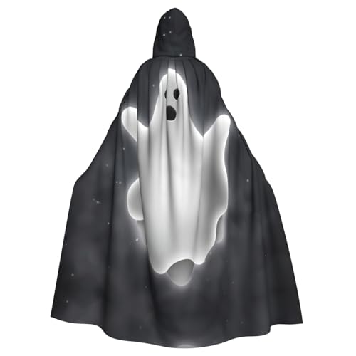JIUTY Schwarzer und Halloween-Geister-Druck, Maskerade für Erwachsene, wirtschaftlicher Kapuzenumhang, 140 cm lang, perfekt für Halloween-Partys, Tänze JIUTY Schwarzer und Halloween-Geister-Druck, Maskerade für Erwachsene, wirtschaftlicher Kapuzenumhang, 140 cm lang, perfekt für Halloween-Partys, Tänze von JIUTY