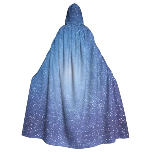 JIUTY Umhang mit Kapuze für Erwachsene, Motiv: Weihnachtsbaumkugeln, Sterne, 140 cm lang, perfekt für Halloween-Partys, Tänze von JIUTY