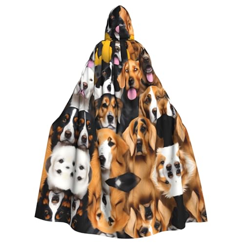JIUTY Umhang mit Kapuze für Erwachsene, mit vielen Hunden, 140 cm lang, perfekt für Halloween-Partys, Tänze JIUTY Umhang mit Kapuze für Erwachsene, mit vielen Hunden, 140 cm lang, perfekt für Halloween-Partys, Tänze von JIUTY