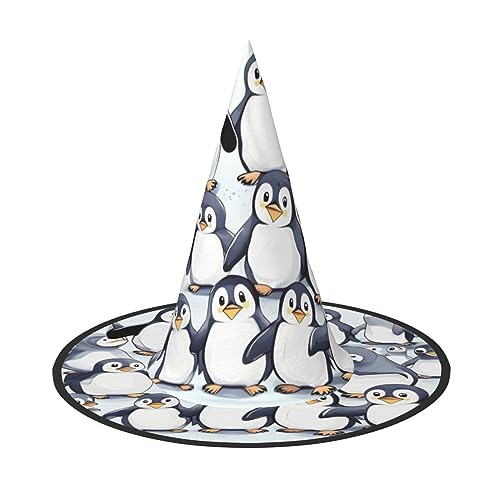 JIUTY Viele niedliche Baby-Pinguine, Skizze, Hexenhut, 2 Stück, Halloween-Dekorationen, Hexenhut, Kostüm, Zubehör, faltbarer Halloween-Hexenhut JIUTY Viele niedliche Baby-Pinguine, Skizze, Hexenhut, 2 Stück, Halloween-Dekorationen, Hexenhut, Kostüm, Zubehör, faltbarer Halloween-Hexenhut von JIUTY
