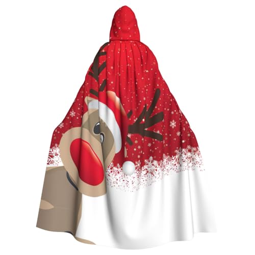 JIUTY Weihnachtsmaskerade, Erwachsenen-Umhang mit Kapuze, 140 cm lang, perfekt für Halloween-Partys, Tänze von JIUTY