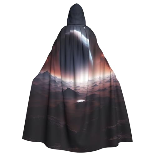 JIUTY Weltraumplaneten-Druck, Maskerade für Erwachsene, wirtschaftlicher Kapuzenumhang, 140 cm lang, perfekt für Halloween-Partys, Tänze JIUTY Weltraumplaneten-Druck, Maskerade für Erwachsene, wirtschaftlicher Kapuzenumhang, 140 cm lang, perfekt für Halloween-Partys, Tänze von JIUTY