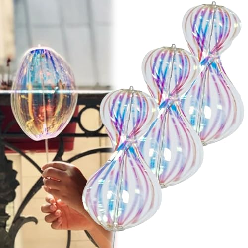 Regenbogen-Spinner-Spielzeug, Regenbogen-Wirbelstab, Spin Twirl Swirl and Dazzle, magischer Party-Seifenblasenstab, Variabler Wirbelstab, Rave-Spielzeug für Party-Festivals und lustige(3pcs) von JIYIHENKEAI