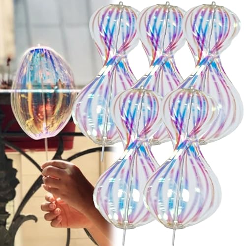 Regenbogen-Spinner-Spielzeug, Regenbogen-Wirbelstab, Spin Twirl Swirl and Dazzle, magischer Party-Seifenblasenstab, Variabler Wirbelstab, Rave-Spielzeug für Party-Festivals und lustige(5pcs) von JIYIHENKEAI