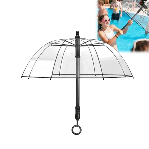 Wassersprühschirm für den Außenbereich, Sommerkühlungsspielzeug, transparenter Regenschirm mit langem Griff, tragbarer Wassersprüher, lustig für Strand-, Park- und Schulaktivitäten(1pc) von JIYIHENKEAI