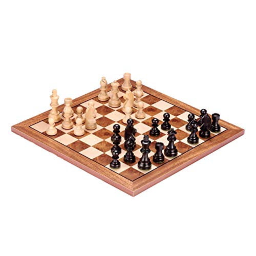 JIYTG Schach-Set, professionelles tragbares Schachspiel aus Massivholz, handgeschnitzte Schachfiguren mit Aufbewahrungstasche, C von JIYTG