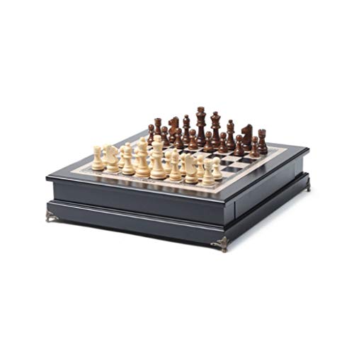 JIYTG Schachbrett Set Groß Schach Massivholz Schachspiel Besondere Dekoration Dekoration Schachtisch Schachset für Spiel, Training Schachsets von JIYTG
