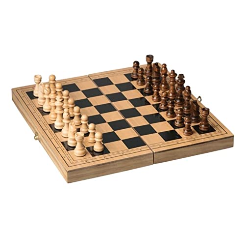 JIYTG Schachset International 38,1 cm Schachset Magnetisches Reiseschachset Faltbares Holzset mit Aufbewahrungsschlitz Schachset von JIYTG